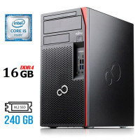 Комп'ютер Fujitsu Esprimo P757/E90+ Tower / Intel Core i5-6500 (4 ядра по 3.2-3.6GHz) / 16GB DDR4 / 240GB SSD M.2 / HD Graphics 530 / 280W / DisplayPort / DVI б/в