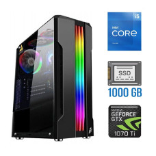 Ігровий ПК Tower / Intel Core i5-11400F (6 (12) ядер по 2.6 - 4.4 GHz) NEW / 32 GB DDR4 NEW / 1000 GB SSD NEW / nVidia GeForce GTX 1070 Ti, 8 GB GDDR5, 256-bit б/в
