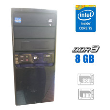 Комп'ютер Asus P8Q77-M2 Tower / Intel Core i5-3470 (4 ядра по 3.2-3.6 GHz) / 8 GB DDR3 / 240 GB SSD + 500 GB HDD / Intel HD Graphics 2500 / DVD-ROM / 400W / Win 10 б/в