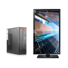 Комплект ПК: Fujitsu Esprimo E420 E85+ SFF / Intel Core i5-4460 (4 ядра по 3.2-3.4 GHz) / 16 GB DDR3 / 480 GB SSD / HD Graphics 4600 + Монітор 24" TN / 1x DP, 1x DVI, 1x VGA, 3x USB 2 б/в