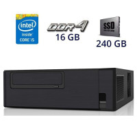 Комп'ютер Vinga SFF / Intel Core i5-7400 (4 ядра 3.0-3.5 GHz) / 16GB DDR4 / 240GB SSD / Asus Prime B250M-C