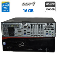 Комп'ютер Fujitsu Esprimo D757 E90+ SFF / Intel Core i5-6500 (4 ядра по 3.2 - 3.6 GHz) / 16 GB DDR4 / 1000 GB SSD / Intel HD Graphics 530 / Windows 11 Pro б/в