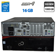 Комп'ютер Fujitsu Esprimo D757 E90+ SFF / Intel Core i5-6500 (4 ядра по 3.2 - 3.6 GHz) / 16 GB DDR4 / 1000 GB SSD / Intel HD Graphics 530 / Windows 11 Pro б/в
