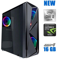 Ігровий ПК 1stPlayer FIREROSE RGB Tower / Intel Core i3-10100F (4 (8) ядра по 3.6 - 4.3 GHz) / 16 GB DDR4 / 240 GB SSD / nVidia GeForce GTX 1650, 4 GB GDDR5, 128-bit / 700W