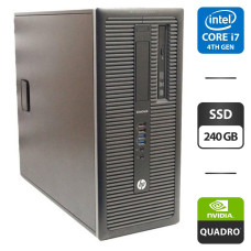 Комп'ютер HP EliteDesk 800 G1 Tower / Intel Core i7-4790 (4 (8) ядра по 3.6 - 4.0 GHz) / 16 GB DDR3 / 240 GB SSD / nVidia Quadro K420, 2 GB GDDR3, 128-bit / DVD-ROM / DVI б/в