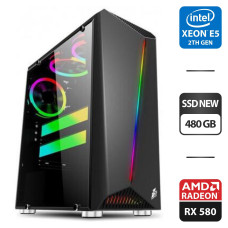 Ігровий ПК 1stPlayer R3-3R1 Color LED Black Tower NEW / Intel Xeon E5-2670 v3 (12 (24) ядер по 2.3 - 3.1 GHz) / 16 GB DDR4 / 480 GB SSD NEW / AMD Radeon RX 580, 8 GB GDDR5, 256-bit / HDMI / 500W б/в