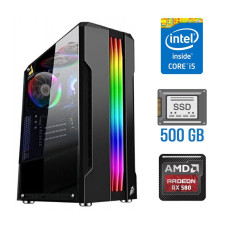 Ігровий ПК Tower / Intel Core i5-4460 (4 ядра по 3.2 - 3.4 GHz) / 8 GB DDR3 / 500 GB SSD NEW / AMD Radeon RX 580, 8 GB GDDR5, 256-bit б/в