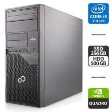 Комп'ютер Fujitsu Esprimo P710 E85+ Tower / Intel Core i5-3570 (4 ядра по 3.4 - 3.8 GHz) / 16 GB DDR3 / 256 GB SSD + 500 GB HDD / nVidia Quadro K600, 1 GB GDDR3, 128-bit / DVD-ROM / DVI б/в