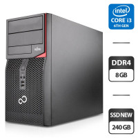 Комп'ютер Fujitsu Esprimo P556 E85+ Tower / Intel Core i3-6100 (2 (4) ядра по 3.7 GHz) / 8 GB DDR4 / 240 GB SSD NEW / Intel HD Graphics 530 / DVD-ROM / DVI / Windows 11 Pro б/в