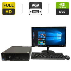 Комплект ПК: Fujitsu Esprimo E700 E90+ SFF / Intel Core i5-2400 (2(4) ядра по 3.3GHz) / 8GB DDR3 / 500GB HDD / NVS 315, 1 GB GDDR3, 64-bit + Монітор 23" TN / VGA, DVI + Кабелі, клавіатура і мишка в комплекті б/в