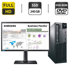 Комплект ПК: Lenovo /Core i5-2500 4 ядра 3.3-3.7 GHz/ 8 GB DDR3/ 240GB SSD /HD Graphics 2000+Монитор Samsung LS24E65UPLX/CI / 23.6" б/в