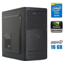 Ігровий ПК Crown / Xeon E3-1231 v3 (4 (8) ядра по 3.4-3.8GHz) / 16GB DDR3 / 128GB SSD NVMe NEW +500GB HDD /Quadro K5000, 4GB / 400W б/в