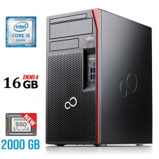 Комп'ютер Fujitsu Esprimo P757 E90+ Tower / Intel Core i5-6500 (4 ядра по 3.2 - 3.6 GHz) / 16 GB DDR4 / 2000 GB SSD NEW / Intel HD Graphics 530 / 280W / DisplayPort / DVI б/в