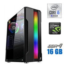 Ігровий ПК Tower NEW / Intel Core i5-11400F (6 (12) ядер по 2.6 - 4.4 GHz) NEW / 16 GB DDR4 NEW / 480 GB SSD NEW + 500 GB HDD / nVidia GeForce GTX 1070 Ti, 8 GB GDDR5, 256-bit / 600W NEW б/в