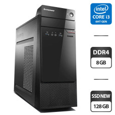 Комп'ютер Lenovo S510 Tower / Core i3-6100 (2(4) ядра по 3.7GHz) / 8GB DDR4 / 128GB SSD NEW / HD Graphics 530 / Card Reader / DVD-ROM б/в