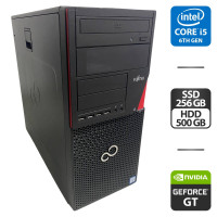 Комп'ютер Fujitsu Esprimo P756 E90+ Tower / Intel Core i5-6400 (4 ядра по 2.7 - 3.3 GHz) / 16 GB DDR4 / 256 GB SSD + 500 GB HDD / nVidia GeForce GT 630, 2 GB GDDR3, 64-bit / DVD-ROM / DisplayPort б/в