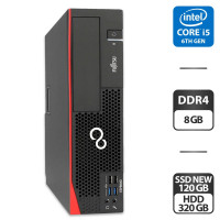 Комп'ютер Fujitsu Esprimo D757 E90+ SFF / Intel Core i5-6500 (4 ядра по 3.2 - 3.6 GHz) / 8 GB DDR4 / 120 GB SSD NEW + 320 GB HDD / Intel HD Graphics 530 / DVI б/в
