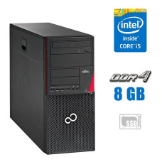 Комп'ютер Fujitsu Esprimo P756/E90+ Tower / Core i5-6500 (4 ядра по 3.2 .6GHz) / 8 B DDR4 / 256 B SSD M.2 / HD Graphics 530 / DisplayPort / DVI б/в