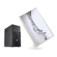 Комплект ПК: Fujitsu Esprimo P557 E85+ Tower / Intel Core i5-6400 (4 ядра по 2.7 - 3.3 GHz) / 16 GB DDR3 / 480 GB SSD / Intel HD Graphics 530 / 280W + Монітор AOC E2770PQU / 27" (1920x1080) TN / 2x 2W б/в
