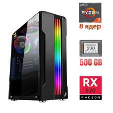 Ігровий ПК AMD Ryzen 7 1700 (8(16) ядер по 3-3.7GHz) / 16GB DDR4 / 500GB SSD / AMD Radeon RX 570, 4GB GDDR5, 256bit б/в