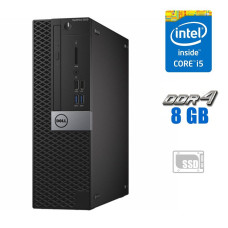 Комп'ютер Dell OptiPlex 5050 SFF / Intel Core i5-7500 (4 ядра по 3.4-3.8 GHz) / 8GB DDR4 / 240GB SSD NEW / HD Graphics 630 / DVD-ROM / Win 10 б/в