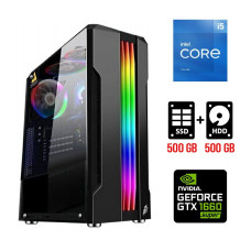 Ігровий ПК Tower / Intel Core i5-11400F (6 (12) ядер по 2.6 - 4.4 GHz) NEW / 16 GB DDR4 NEW / 500 GB SSD NEW + 500 GB HDD / nVidia GeForce GTX 1660 Super, 6 GB GDDR6, 192-bit б/в
