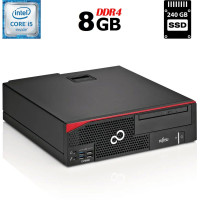 Компьютер Fujitsu Esprimo D757 E90+ SFF / Intel Core i5-6600 (4 ядра по 3.3 - 3.9 GHz) / 8 GB DDR4 / 240 GB SSD / Intel HD Graphics 530 / 280W / DVD-ROM / DisplayPort б/в