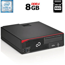 Компьютер Fujitsu Esprimo D757 E90+ SFF / Intel Core i5-6600 (4 ядра по 3.3 - 3.9 GHz) / 8 GB DDR4 / 240 GB SSD / Intel HD Graphics 530 / 280W / DVD-ROM / DisplayPort б/в