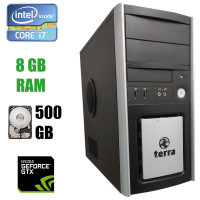 Системний блок Terra Tower / Intel Core i7-2600 (4(8) ядра по 3.4 - 3.8 GHz) / 8 GB DDR3 / 500 GB HDD / nVidia GeForce GTX 1060 3GB 192bit б/в