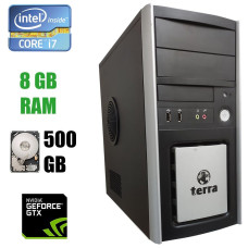 Системний блок Terra Tower / Intel Core i7-2600 (4(8) ядра по 3.4 - 3.8 GHz) / 8 GB DDR3 / 500 GB HDD / nVidia GeForce GTX 1060 3GB 192bit б/в