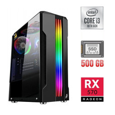 Ігровий ПК Intel Core i3-10100F (4(8) ядра по 3.6-4.3GHz)NEW / 16GB DDR4 NEW / 500GB SSD NEW / AMD Radeon RX 570, 4GB GDDR5, 256bit / 500W NEW б/в