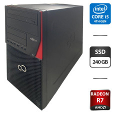 Комп'ютер Fujitsu Esprimo P720 E90+ Tower / Intel Core i5-4590 (4 ядра по 3.3 - 3.7 GHz) / 8 GB DDR3 / 240 GB SSD / AMD Radeon R7 250, 2 GB GDDR3, 128-bit / DVD-ROM / DisplayPort б/в