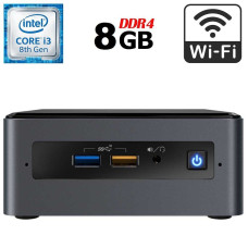 Неттоп Б-клас Intel NUC NUC8BEB USFF / Intel Core i3-8109U (2 (4) ядра по 3.0 - 3.6 GHz) / 8 GB DDR4 / 256 GB SSD M.2 / Intel Iris Plus Graphics 655 / USB 3.1 / HDMI / Wi-Fi б/в