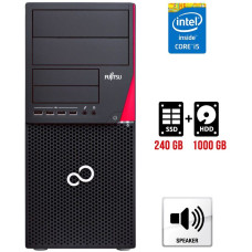 Комп'ютер Fujitsu Esprimo P720 E90+ Tower / Core i5-4590 (4 ядра по 3.3-3.7GHz) / 8GB DDR3 / 240GB SSD + 1000 GB HDD / HD Graphics 4600 / DisplayPort / DVI б/в