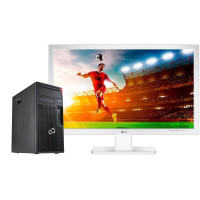 Комплект ПК: Fujitsu Esprimo P557 E85+ Tower / Intel Core i5-6400 (4 ядра по 2.7 - 3.3 GHz) / 8GB DDR3 / 240GB SSD / Intel HD Graphics 530 / 280W + Монітор 27" (1920x1080) IPS / 2x 1W б/в