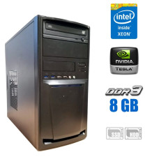 Ігровий ПК Intel Xeon E3-1225 v3 (4 ядра по 3.2-3.6GHz) / 16GB DDR3 / 128GB SSD NEW + 500GB HDD / Tesla K20c, 5GB /350W б/в