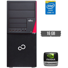 Комп'ютер Fujitsu Esprimo P720 E90+ Tower / Core i5-4590 (4 ядра по 3.3-3.7 GHz) / 16GB DDR3 / no HDD / Quadro 2000, 1 GB GDDR5, 128-bit / 280W / DisplayPort / DVI б/в