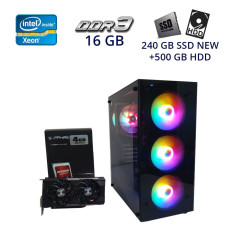 Ігровий ПК Fire /Xeon E3-1270 v3 4(8)ядр 3.5-3.9GHz /16GB DDR3 /240GB SSD NEW+500 GB HDD/ AMD R7 370 4GB GDDR5