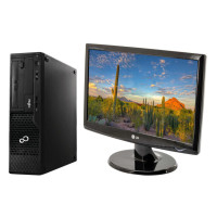 Комплект ПК: Fujitsu Esprimo E510 E85+ SFF / Intel Core i3-2120 (2 (4) ядра по 3.3 GHz) / 8 GB DDR3 / 120 GB SSD NEW / Intel HD Graphics 2000 / DVD-ROM + Монітор Б-клас LG Flatron W1943SS-PF / 19" (1366x768) TN / VGA б/в