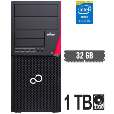 Комп'ютер Fujitsu Esprimo P720 E90+ Tower / Intel Core i5-4590 (4 ядра по 3.3 - 3.7 GHz) / 32 GB DDR3 / 1000 GB HDD / Intel HD Graphics 4600 / DisplayPort / DVI б/в