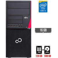 Комп'ютер Fujitsu Esprimo P720 E90+ Tower / Core i5-4590 (4 ядра по 3.3-3.7GHz) / 16GB DDR3 / 120GB SSD + 500GB HDD / HD Graphics 4600 / DisplayPort / DVI б/в