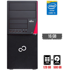 Комп'ютер Fujitsu Esprimo P720 E90+ Tower / Core i5-4590 (4 ядра по 3.3-3.7GHz) / 16GB DDR3 / 120GB SSD + 500GB HDD / HD Graphics 4600 / DisplayPort / DVI б/в
