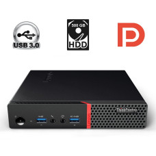 Неттоп Lenovo ThinkCentre M600 Tiny USFF / Intel Pentium J3710 (4 ядра по 1.6 - 2.64 GHz) / 4 GB DDR3 / 500 GB HDD / Intel HD Graphics 405 / DisplayPort б/в