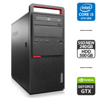 Комп'ютер Lenovo ThinkCentre M800 Tower / Intel Core i5-6400 (4 ядра по 2.7 - 3.3 GHz) / 16 GB DDR4 / 240 GB SSD NEW + 500 GB HDD / nVidia GeForce GTX 745, 2 GB GDDR3, 128-bit / DVD-ROM / 350W б/в