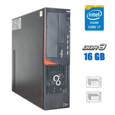 Комп'ютер Fujitsu ESPRIMO E720 E90+ SFF / Intel Core i7-4770 (4 (8) ядра по 3.4 - 3.9 GHz) / 16 GB DDR3 NEW / 240 GB SSD NEW + 500 GB HDD / Intel HD Graphics 4600 б/в