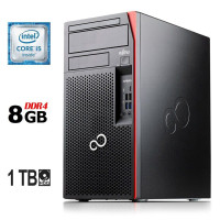 Комп'ютер Fujitsu Esprimo P757/E90+ Tower / Core i5-6500 (4 ядра по 3.2-3.6GHz) / 8GB DDR4 / 1000GB HDD / HD Graphics 530 / 280W / DisplayPort / DVI б/в