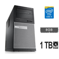 Комп'ютер Dell OptiPlex 7020 Tower / Intel Core i5-4590 (4 ядра по 3.3 - 3.7 GHz) / 8 GB DDR3 / 1000 GB HDD / Intel HD Graphics 4600 / 290W / DVD-RW / DisplayPort б/в