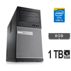 Комп'ютер Dell OptiPlex 7020 Tower / Intel Core i5-4590 (4 ядра по 3.3 - 3.7 GHz) / 8 GB DDR3 / 1000 GB HDD / Intel HD Graphics 4600 / 290W / DVD-RW / DisplayPort б/в