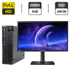 Комплект ПК: Lenovo / Core i5-3470 (4 ядра по 3.2-3.6GHz) / 8GB DDR3 / 240GB SSD / HD Graphics 2500+Монітор 23.6" PLS б/в