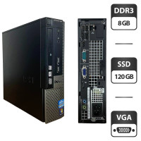 Комп'ютер Dell OptiPlex 990 USFF / Intel Core i5-2400S (4 ядра по 2.5 - 3.3 GHz) / 8 GB DDR3 / 120 GB SSD / Intel HD Graphics 2000 / DVD-ROM / VGA б/в